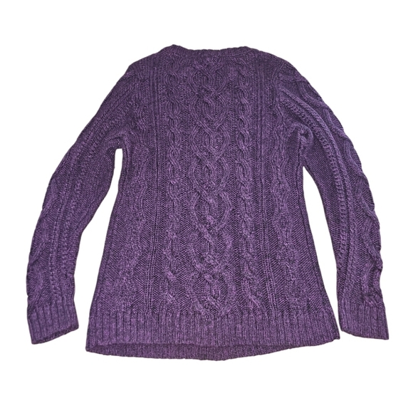 J.Jill Cable Knit Chunky Cotton Sweater Thick Whimsigoth Goth Halloween M Long - Picture 3 of 7